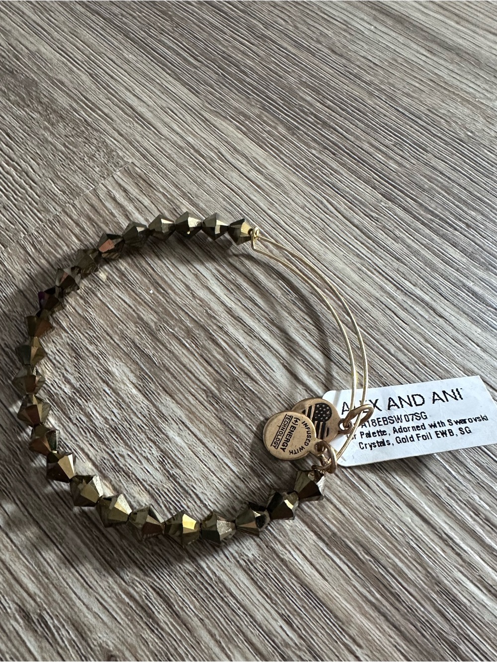 Alex and Ani gold Swarovski crystal bangle